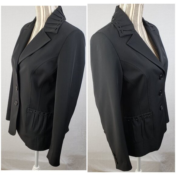 JAVIER SIMORRA Barcelona Blazer Jacket Black size 6 Preppy Y2K - Picture 3 of 16